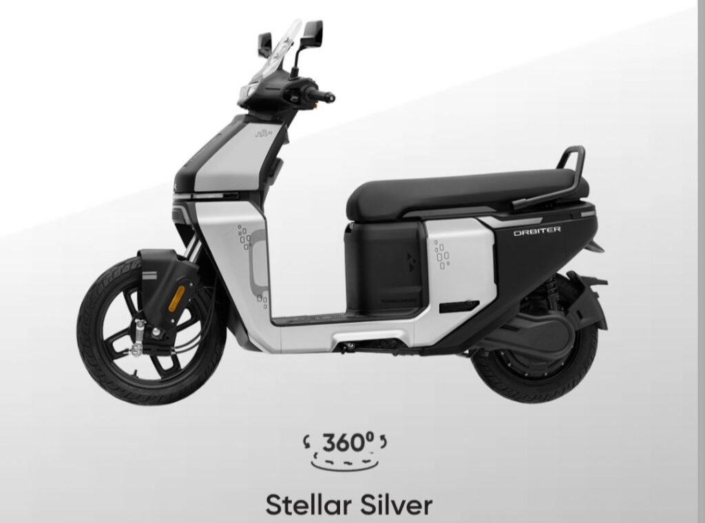 Orbitter Electric Scooter In Stellar Silver Colour